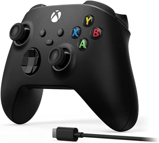 Manette Sans Fil Xbox Carbon Black + Cable Usb-C Pour Xbox Series X|S, Xbox One, Windows 10 Et Mobile