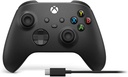 Manette Sans Fil Xbox Carbon Black + Cable Usb-C Pour Xbox Series X|S, Xbox One, Windows 10 Et Mobile