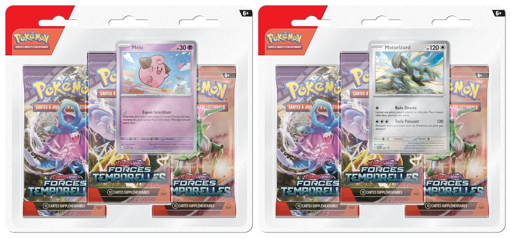 Pokémon JCC - Écarlate et Violet - Pack Blister de 3 Boosters Forces Temporelles